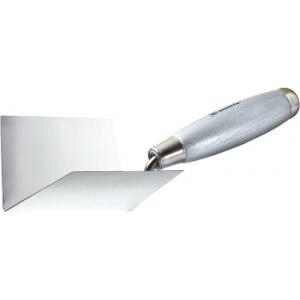 Мастерок из нерж. стали, 110 х 75 х 75 мм, для внутренних углов, деревянная ручка, MATRIX, 86310