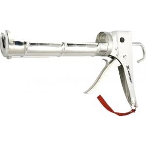 Пистолет для герметика, 310 мл, "полуоткрытый", хромир., зубчатый шток 7 мм, MATRIX, 88640