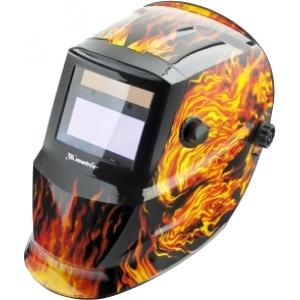 Щиток защитный лицевой (маска сварщика) с автозатемнением, пламя , MATRIX, 89137