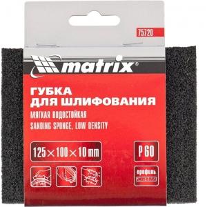 Губка для шлифования 125 х 100 х 10 мм мягкая P40 MATRIX 75719