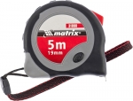 Рулетка Continuous fixation 5 м х 19 мм обрезиненный корпус плавная фиксация MATRIX 310889